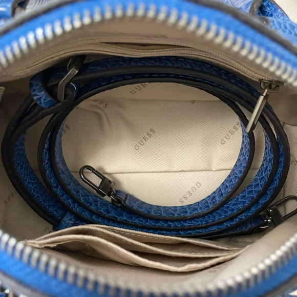GUESS Blue Raffie Crocodile-Embossed Bag - Picture 4 of 5